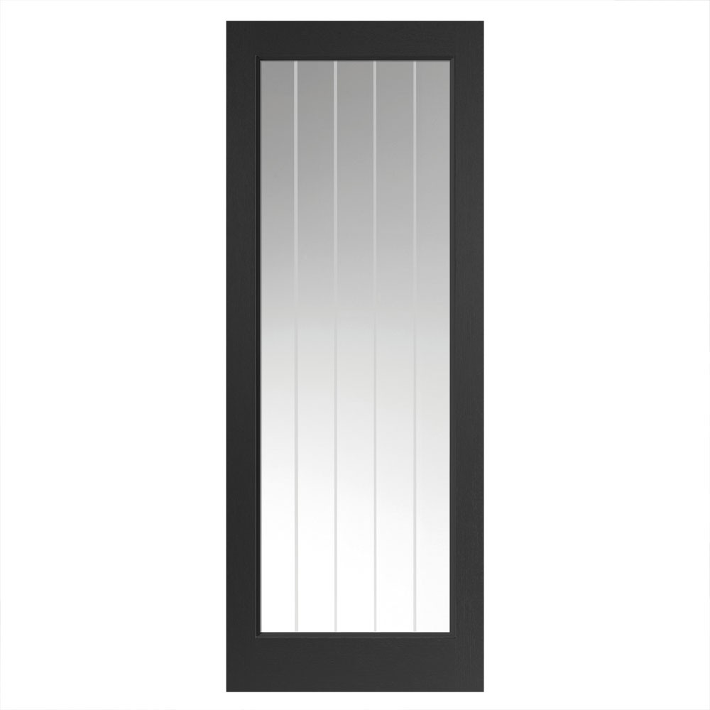 JB Kind Cottage Black Fully Finished 1 Light Clear Glass Internal Door