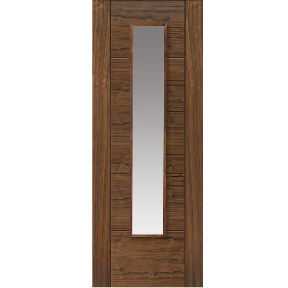 JB Kind Emral Fully Finished Walnut 1 Light Glazed Internal Door