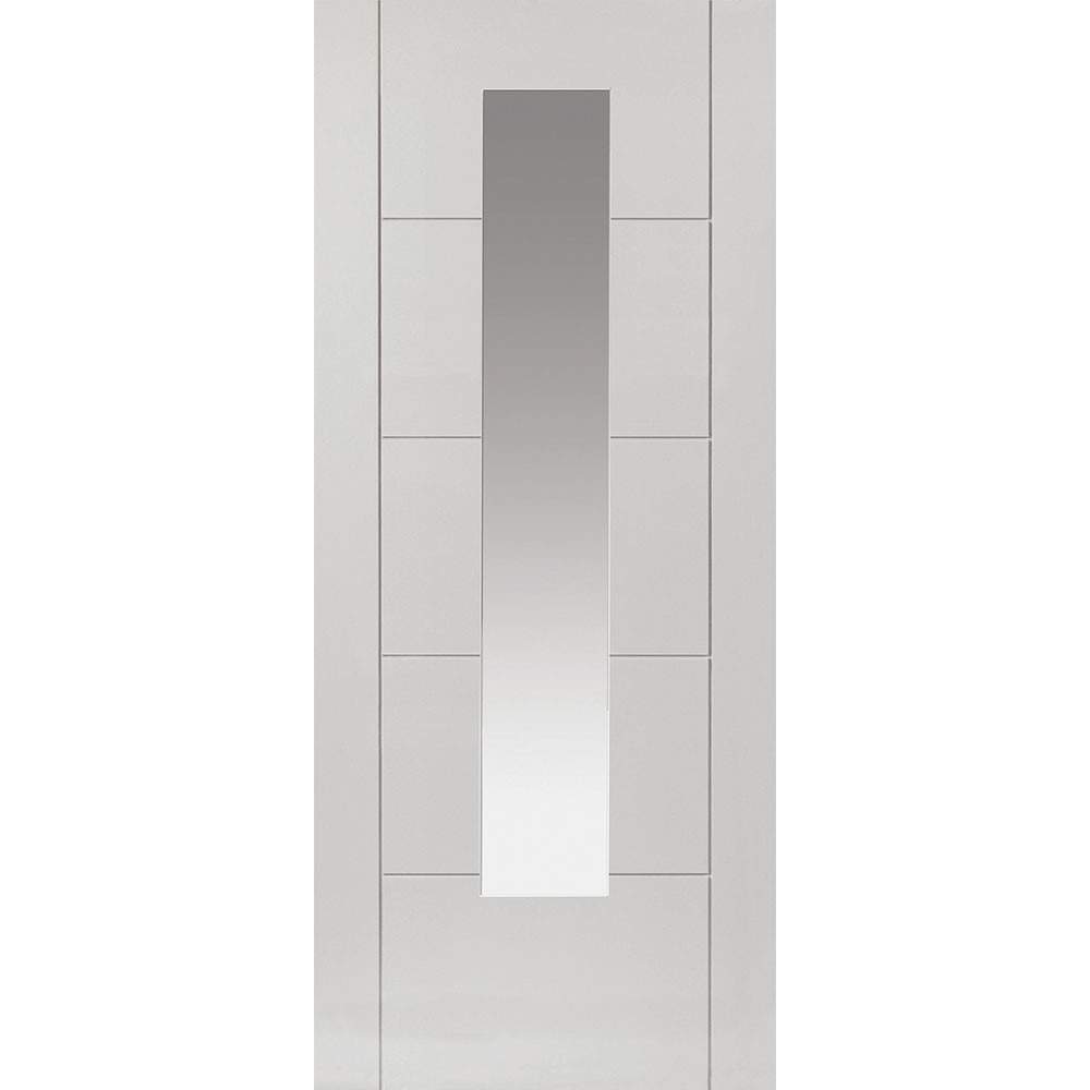 JB Kind Emral Fully Finished White 1 Light Glass Internal Door