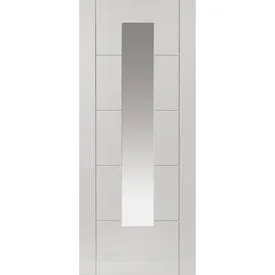 JB Kind Emral Fully Finished White 1 Light Glass Internal Door