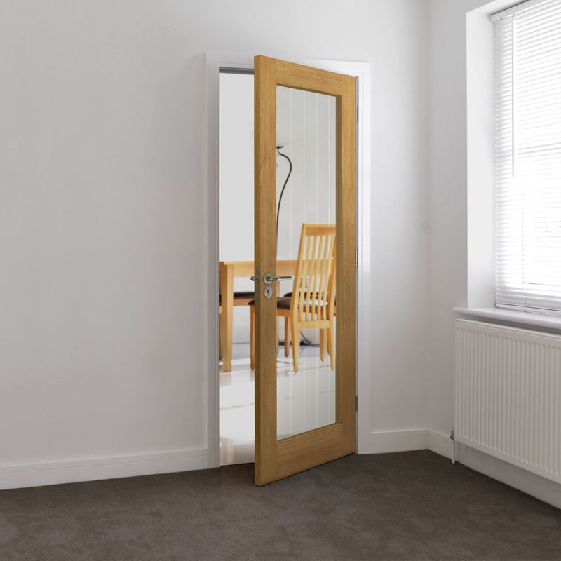 JB Kind Internal Oak Thames Light Pre-finished Glazed Cottage Door 838mm x 1981mm Lifestyle 2