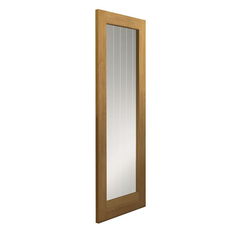 JB Kind Internal Oak Thames Light Pre-finished Glazed Cottage Door 838mm x 1981mm Side