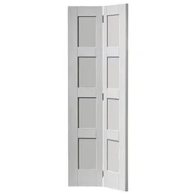JB Kind Internal White Primed Montserrat Shaker Panel Bi-Fold Door