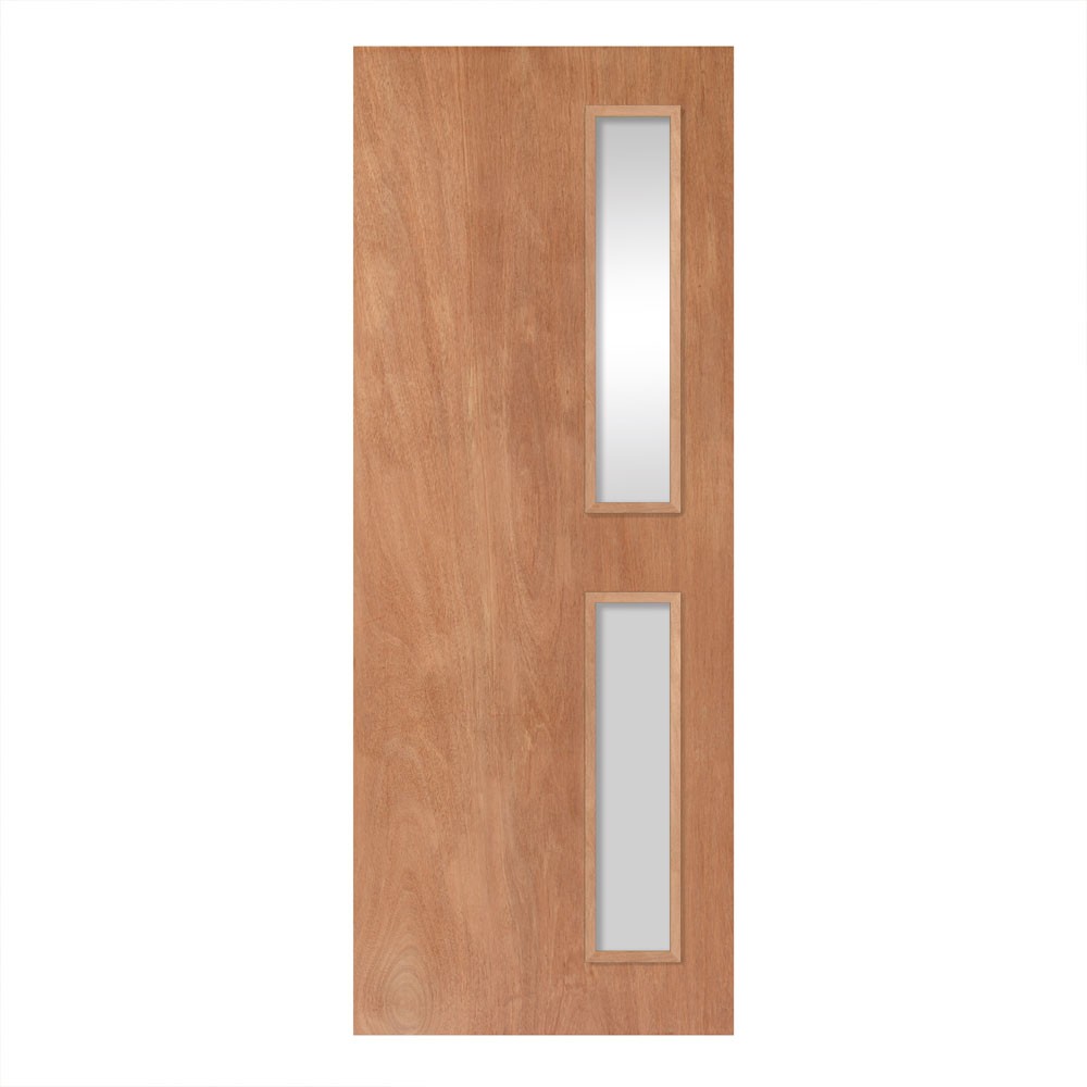 JB Kind Paint Grade Oak Unfinished 2 Light Glazed Internal FD30 Fire Door
