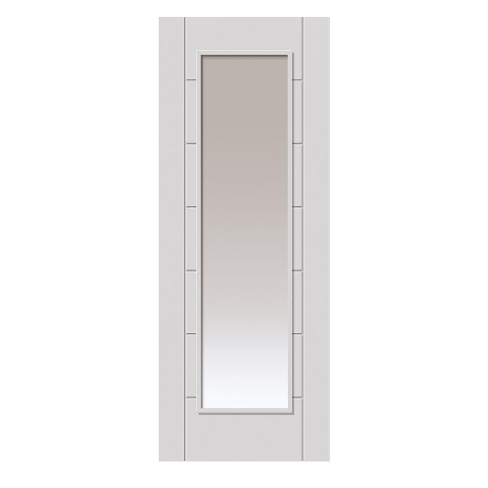 JB Kind Palomino Contemporary White Primed Clear Glass Internal Door