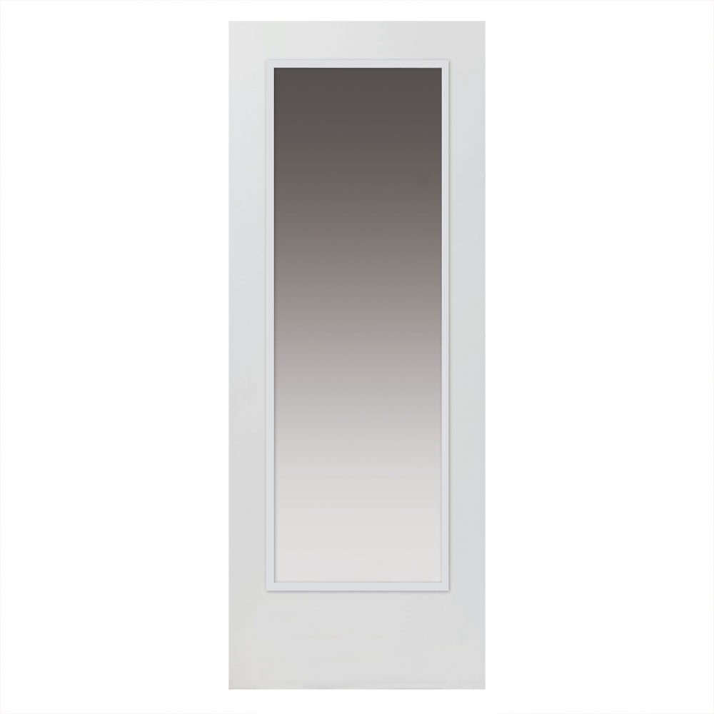 JB Kind Pattern 10 White Primed 1 Light Clear Glass FD30 Fire Door