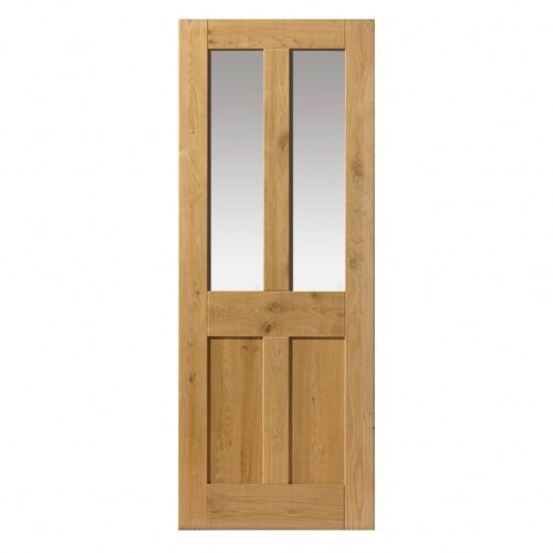 JB Kind Rustic Victorian Fully Finished Oak Clear Glass Internal Door - 1981mm x 762mm (78 inch x 30 inch)