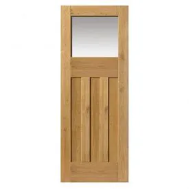 JB Kind DX 1930s Edwardian Fully Finished Oak 1 Light Glass Internal Door - 1981mm x 762mm (78 inch x 30 inch)