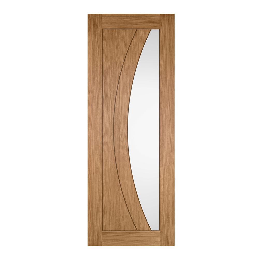 JB Kind Sicily Contemporary Fully Finished Oak Clear Glass Internal Door