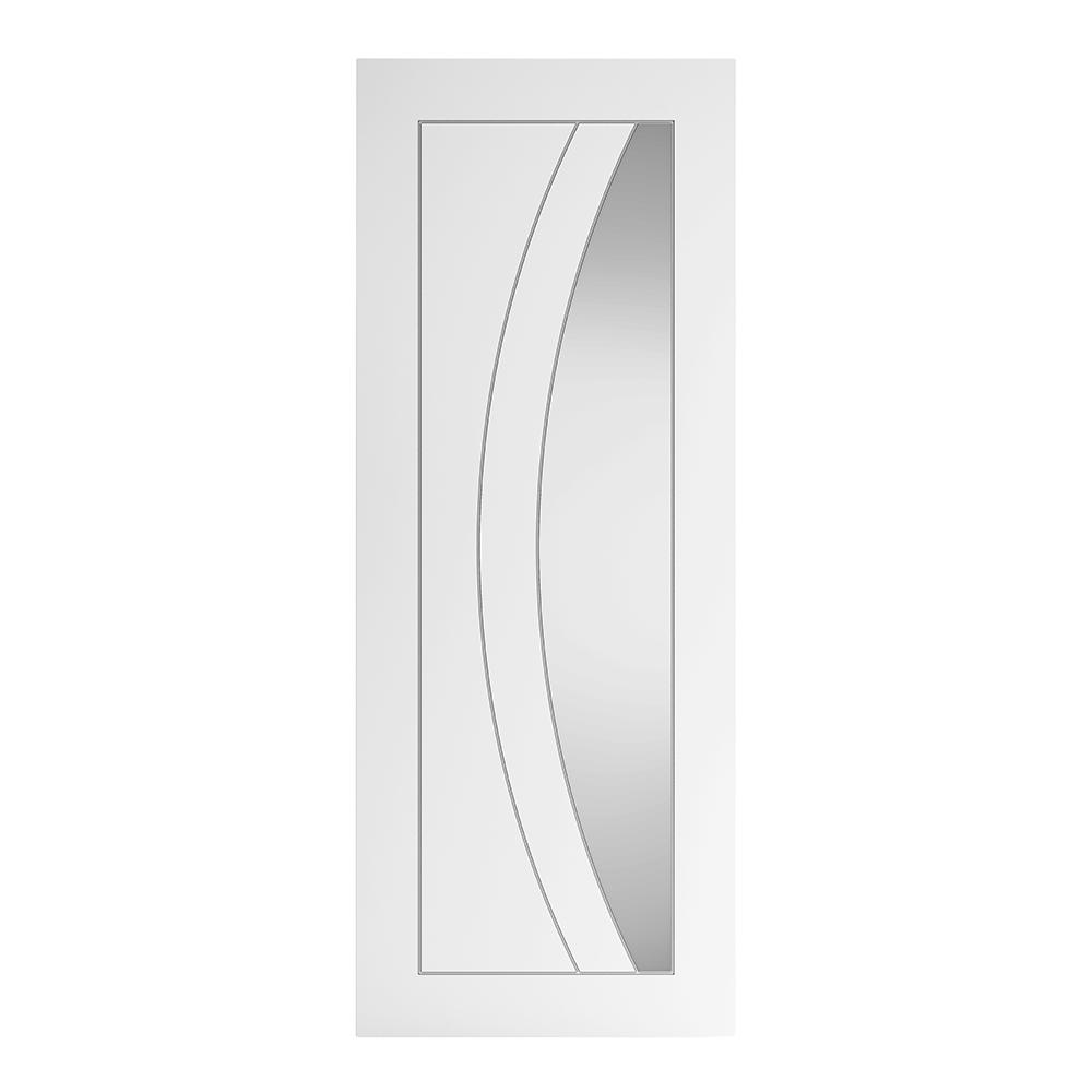 JB Kind Sicily Contemporary White Primed Clear Glass Internal Door