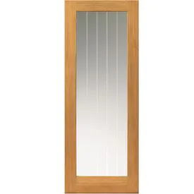 JB Kind Thames Fully Finished Oak 1 Light Glass Internal Door
