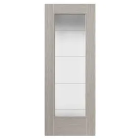 JB Kind Tigris Lava Light Grey Fully Finished Clear Glass Internal Door
