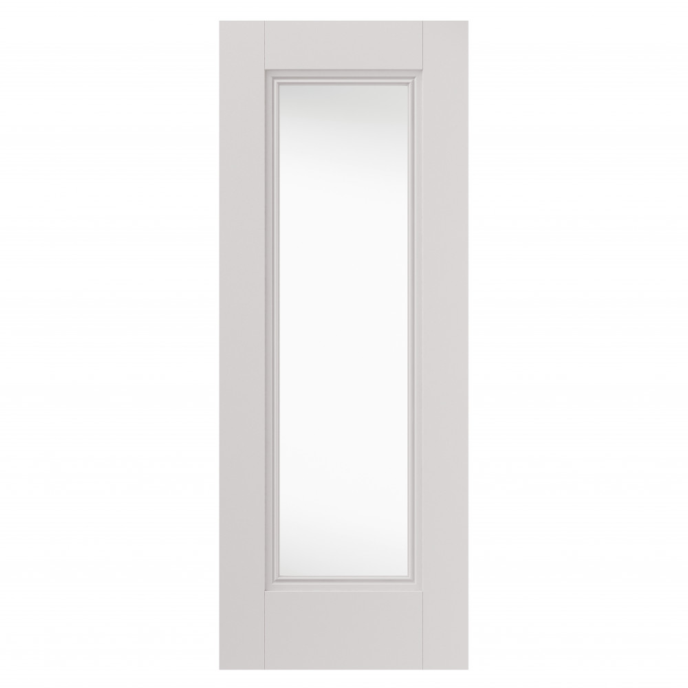 JB Kind Belton White Primed 1 Light Clear Glass Internal Door - 1981mm x 686mm (78 inch x 27 inch)