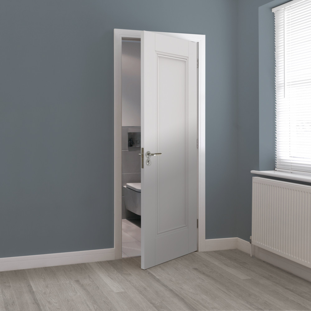 JB Kind Belton 1 Panel White Primed Internal FD30 Fire Door - 1981mm x 762mm (78 inch x 30 inch)