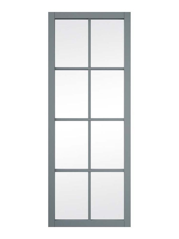 JELDWEN Slimline Urban 8 Panel Fully Finished Grey Glass Internal