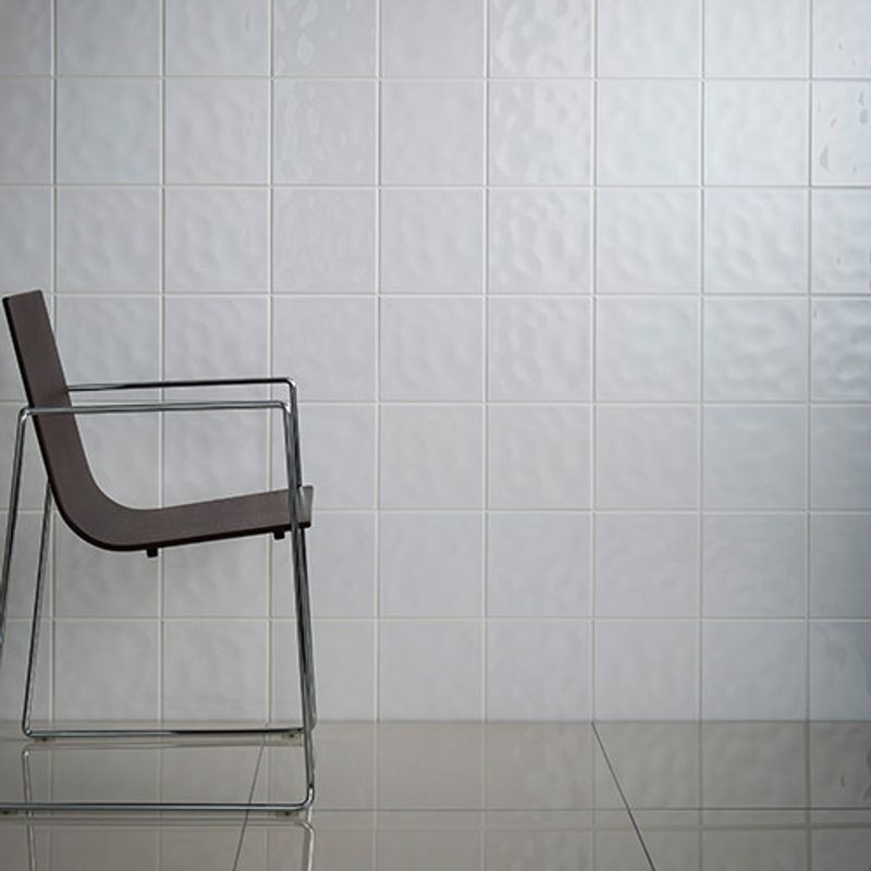 Cristal Bumpy Glazed White Gloss Ceramic Wall Tile - 200mm x 250mm
