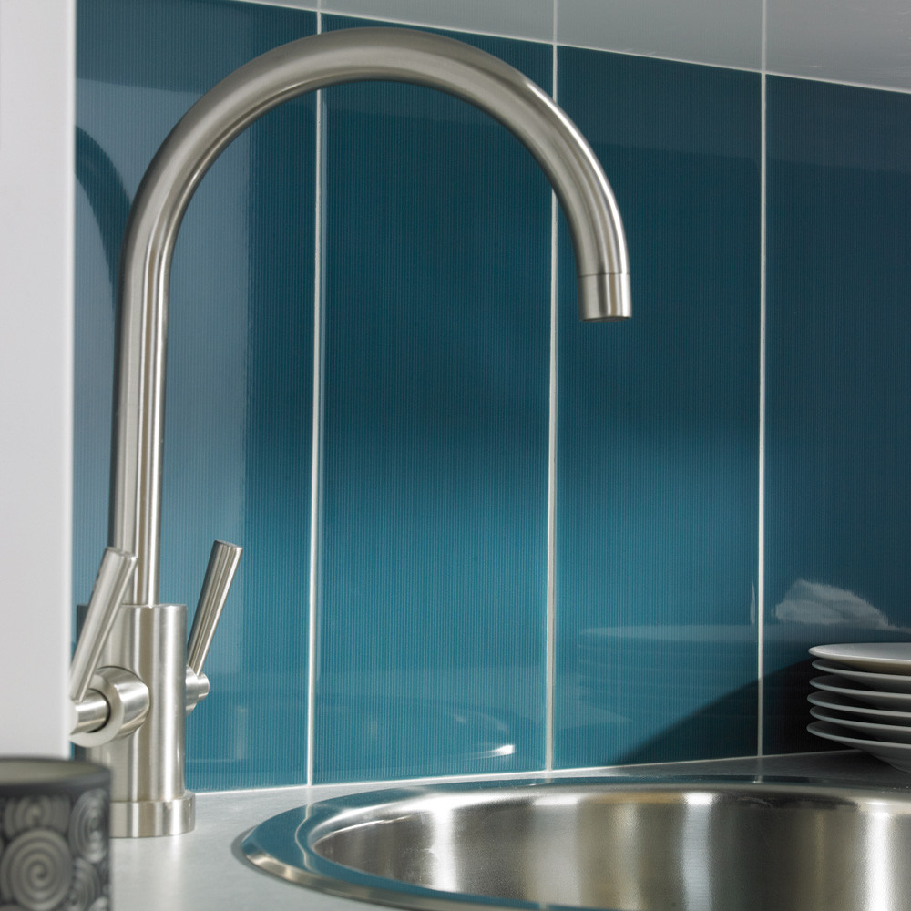 Vivid Teal Gloss Glazed Ceramic Wall Tile 400mm x 150mm Tile