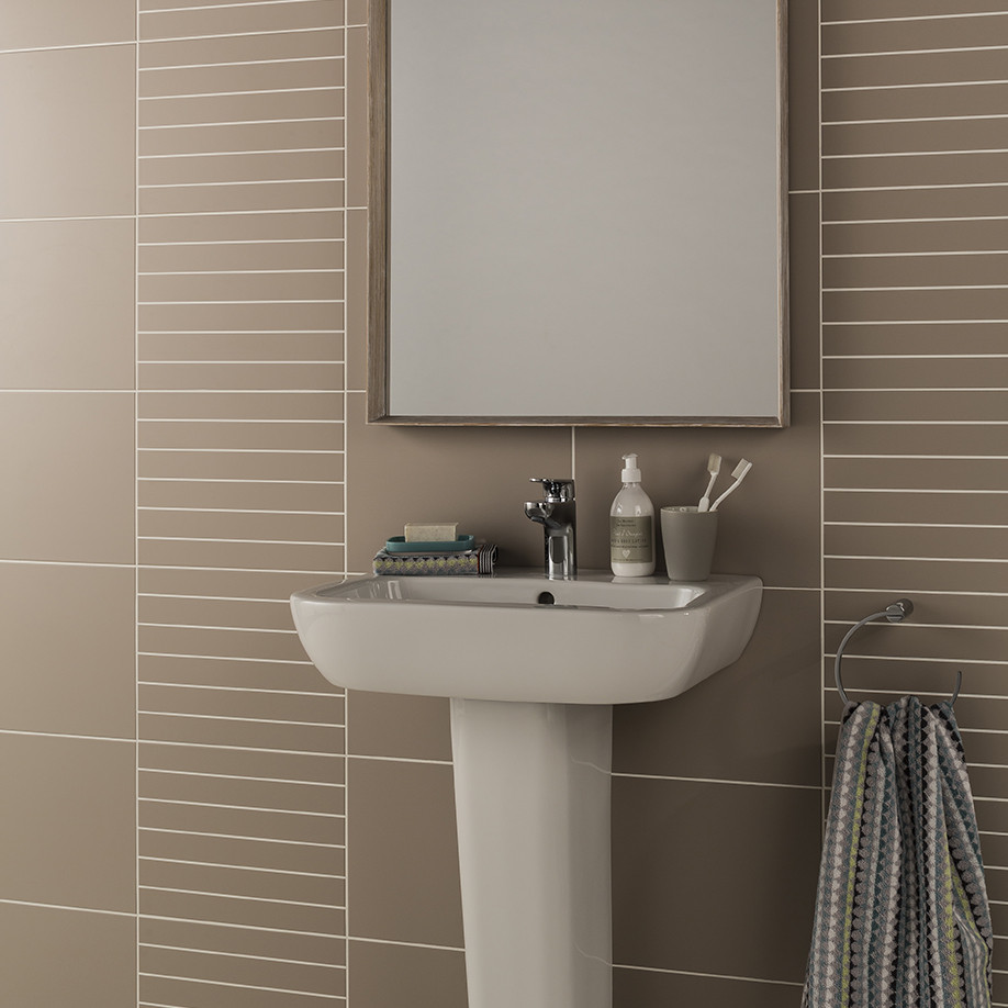 Studio Sand Scored Satin Glazed Medium Ceramic Wall Tiles Tile
