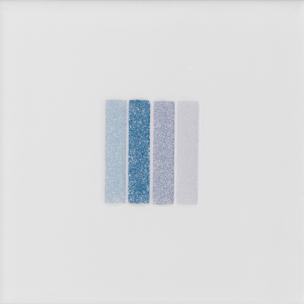 Cristal Blue Stripe Gloss Glazed Ceramic Inset Tile 150mm x 150mm