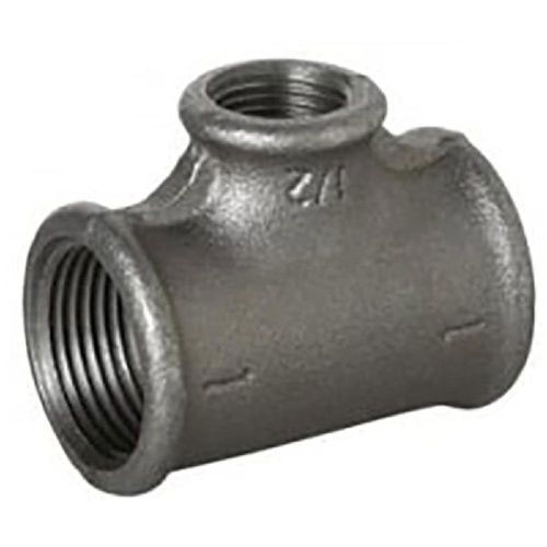 JTM Pipeline Black Malleable Reducing Branch Tee - 1 inch x 1 inch x 3/4 inch