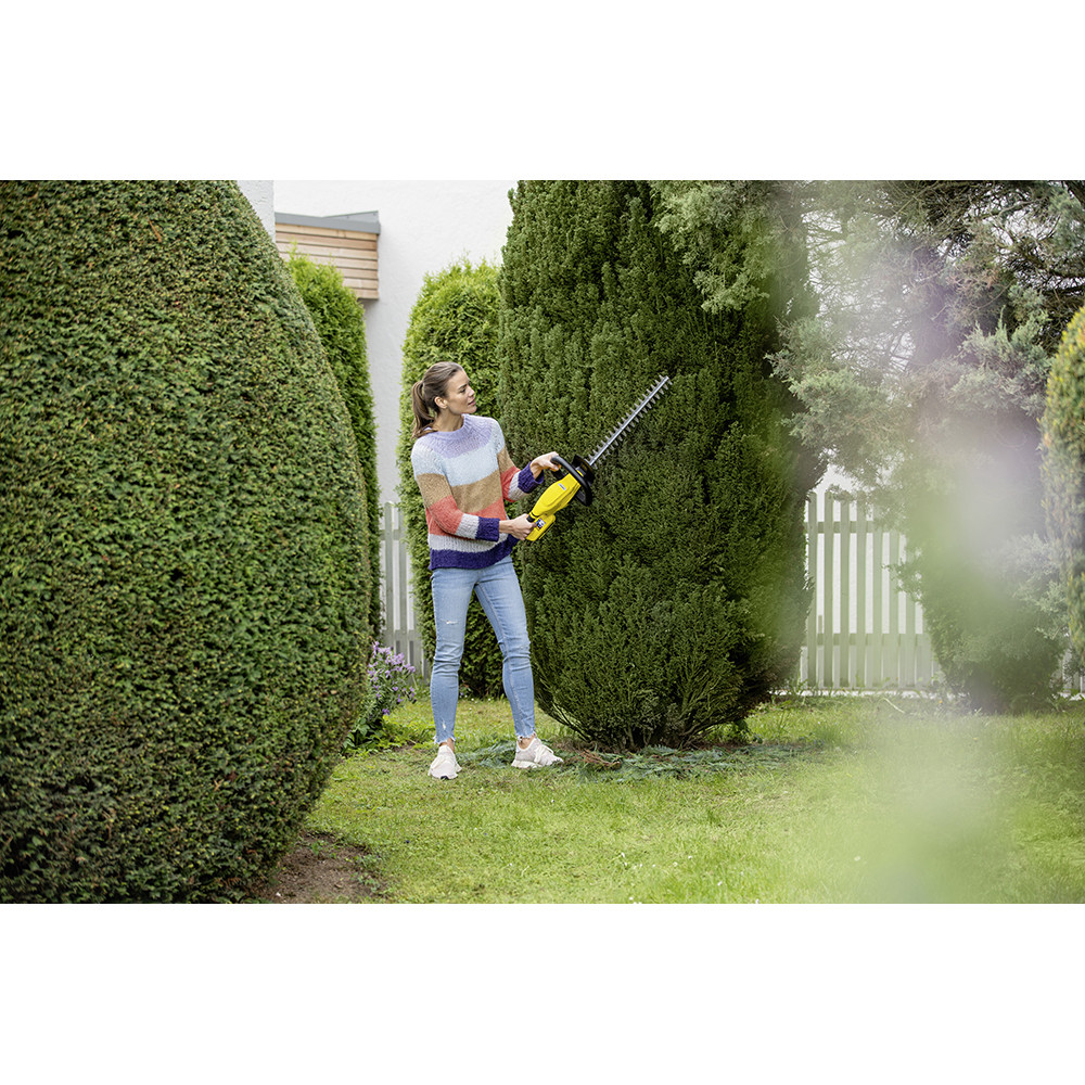 Karcher Battery Powered Hedge Trimmer 1845 Set with Battery Drainage