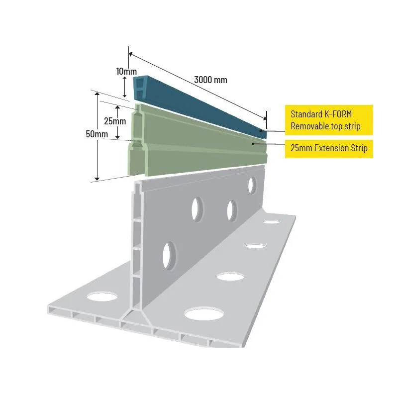 K-FORM K25 Extension Riser for Screed Rails - 2400mm x 50mm ...