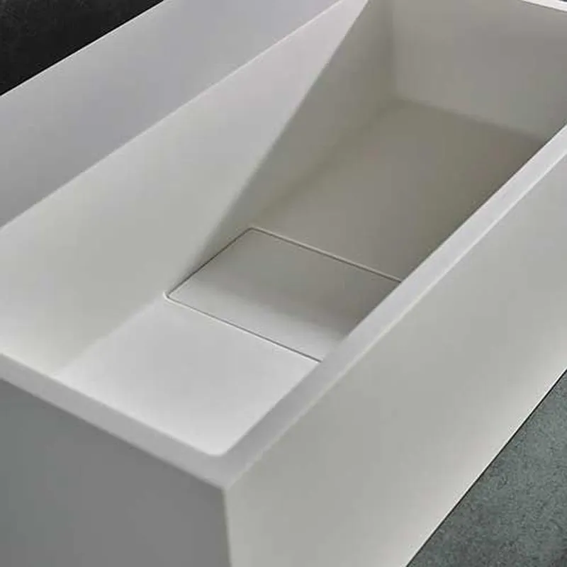 Kiva Rectangular White Stone Resin Basin | Plumbing Superstore®