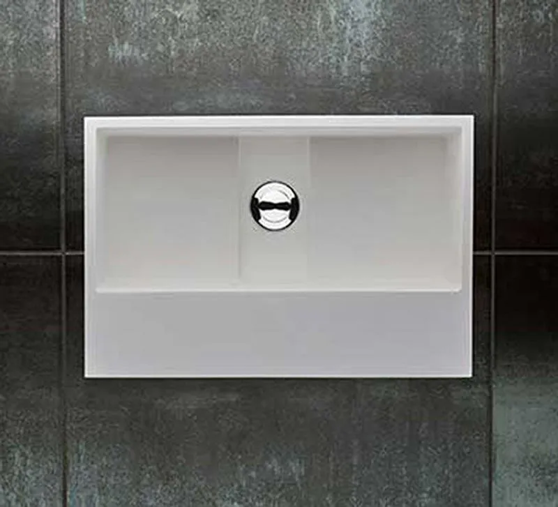 Kiva Rectangular White Stone Resin Basin | Plumbing Superstore®