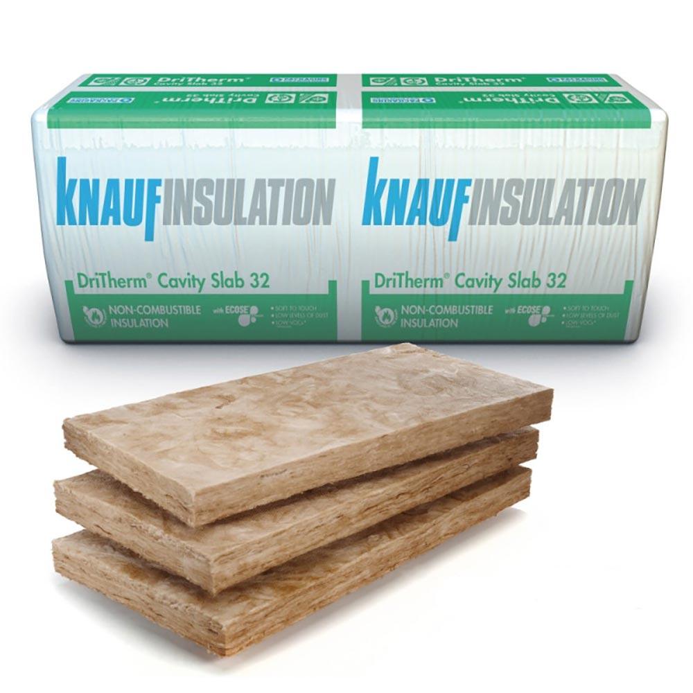 Knauf DriTherm 32 100mm Cavity Wall Insulation Slab - 3.28m2 Pack