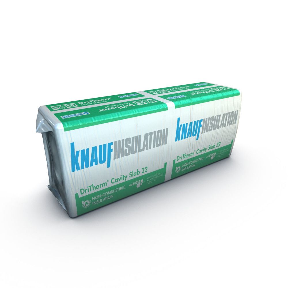 Product image for Knauf DriTherm 32 125mm Cavity Wall Insulation Slab - 2.18m2 Pack