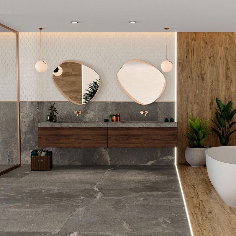 Aragon Grey Stone Effect Floor Tile 600mm x 600mm Tile Superstore®