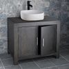900mm Wenge Dark Oak Vanity Cabinet & Oblong Ceramic Basin