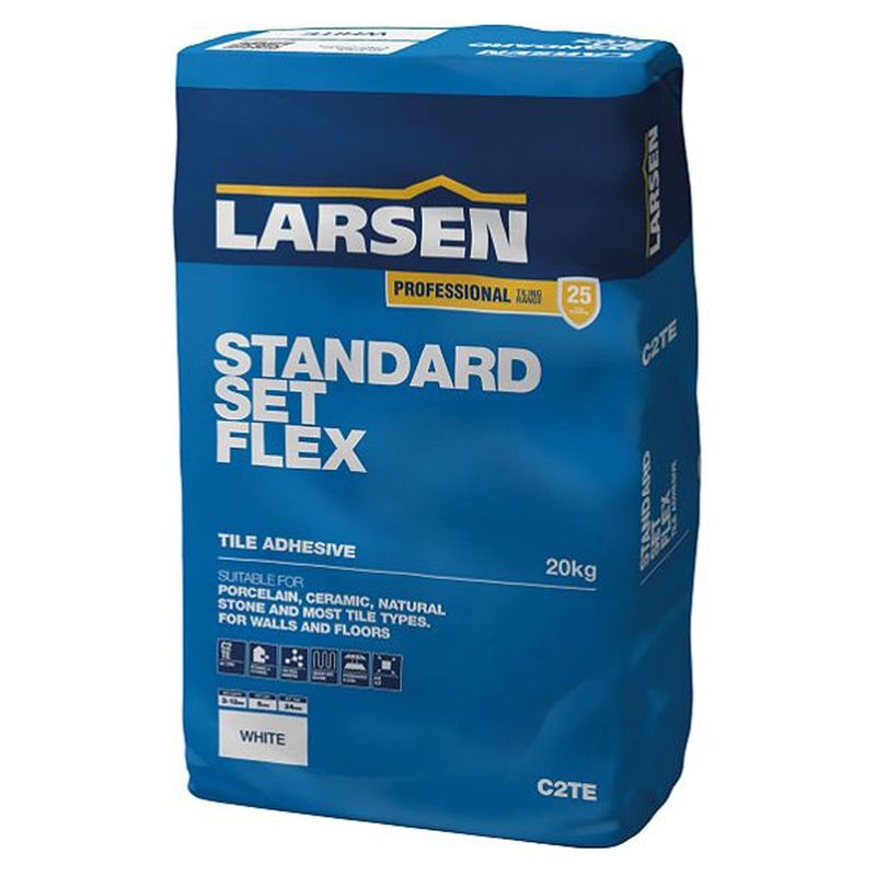 Larsen Standard Set Flexible White Floor & Wall Tile Adhesive Tile