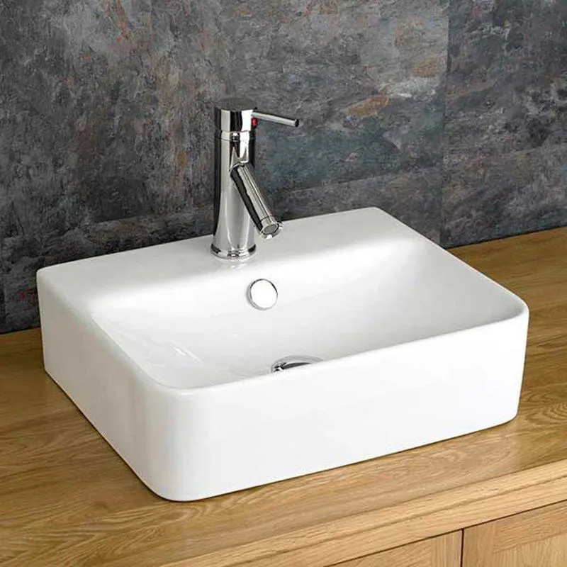 Latina 440mm x 360mm White Ceramic Rectangular Countertop Basin ...