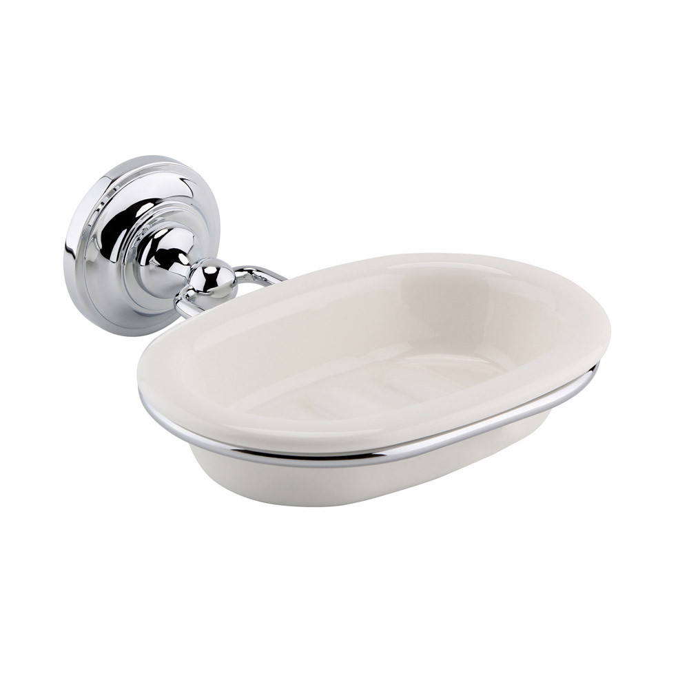 Hudson Reed White and Chrome Soap Dish
