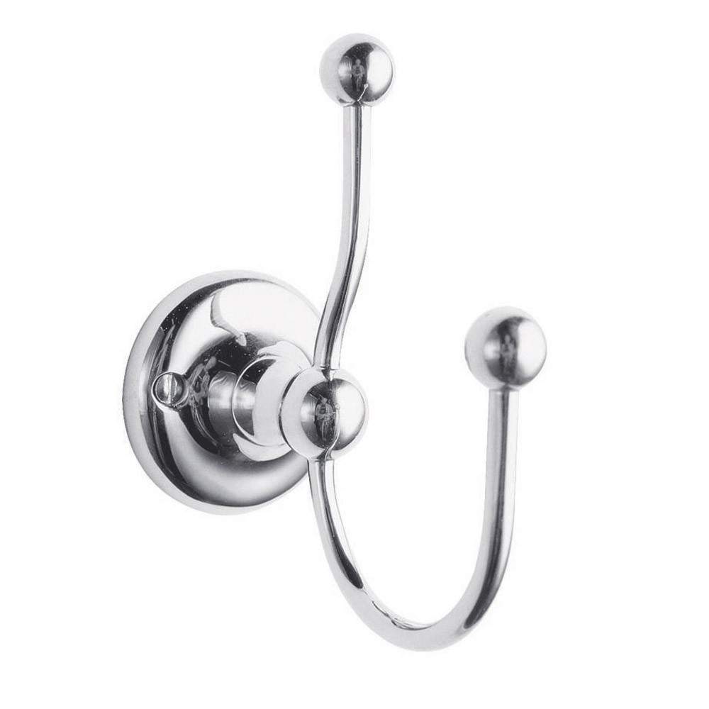 Hudson Reed Chrome Double Robe Hook Silver Brass