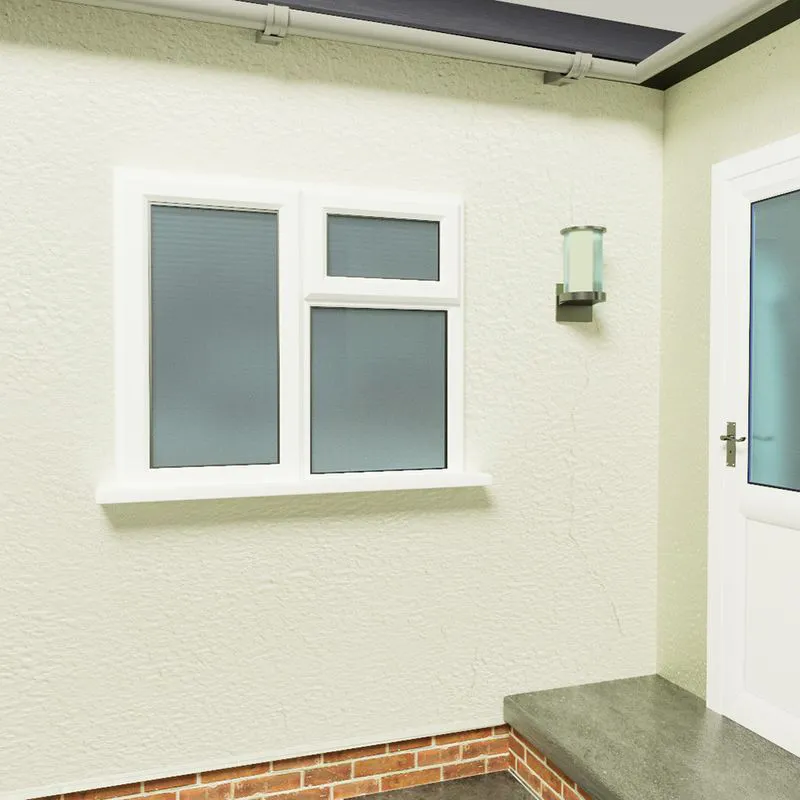 Crystal Top Opening White uPVC Casement Obscure Double Glazed Window ...