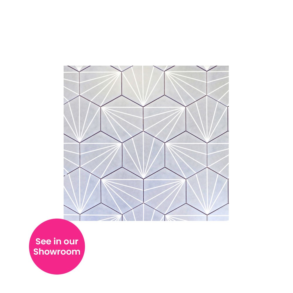 lily_pad_grey_hexagonal_porcelain_wall_&_Floor_Tile_201x201mm_showroom