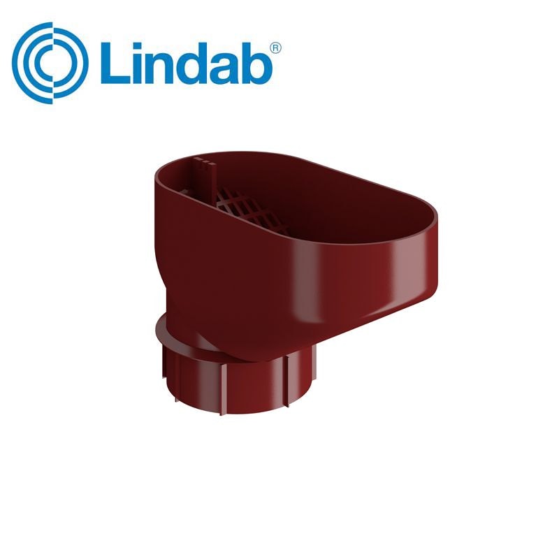 Lindab Drain Trap for Down Pipes HD Polythene 100mm - Dark Red