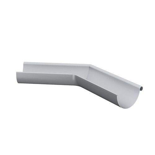 Lindab Silver Metallic 150Mm Half Round 135Dg External Gutter Corner - Silver Galvanised Steel