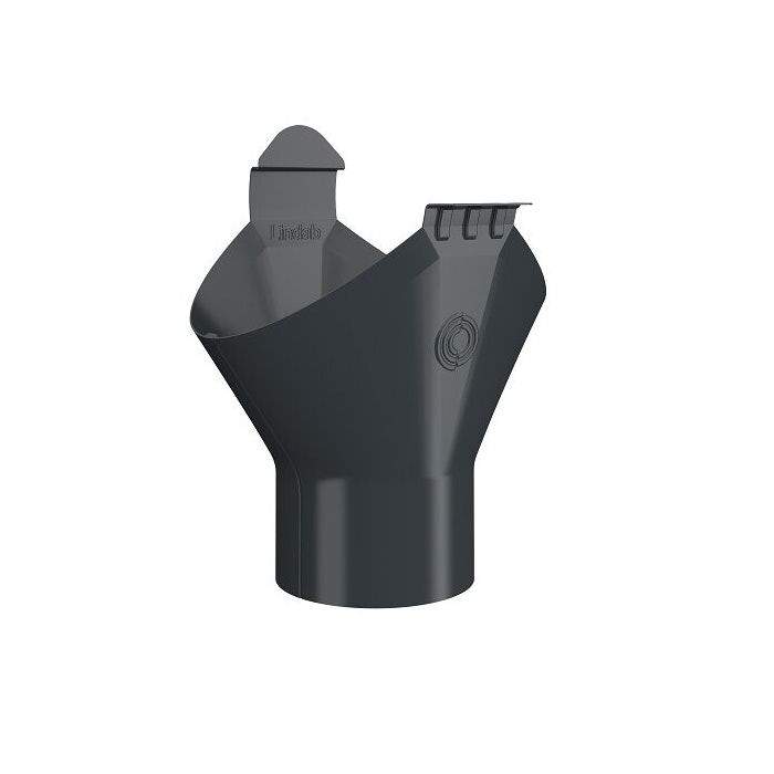 Lindab Anthracite Grey 150Mm-120Mm Half Round Steel Gutter Outlet - Galvanised Steel