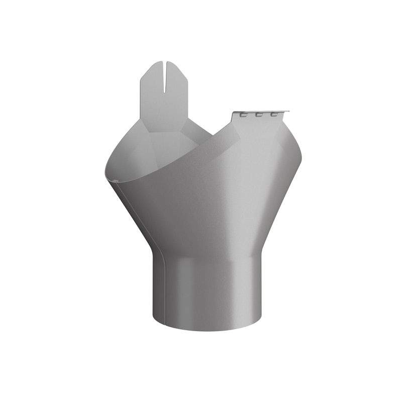 Lindab Anthracite Metallic 150Mm-87Mm Half Round Steel Gutter Outlet - Galvanised Steel