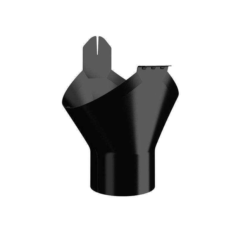 Lindab Black 125Mm-100Mm Half Round Steel Gutter Outlet - Galvanised Steel
