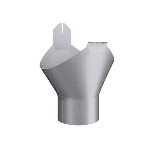 Lindab Silver Metallic 125Mm-100Mm Half Round Steel Gutter Outlet - Galvanised Steel
