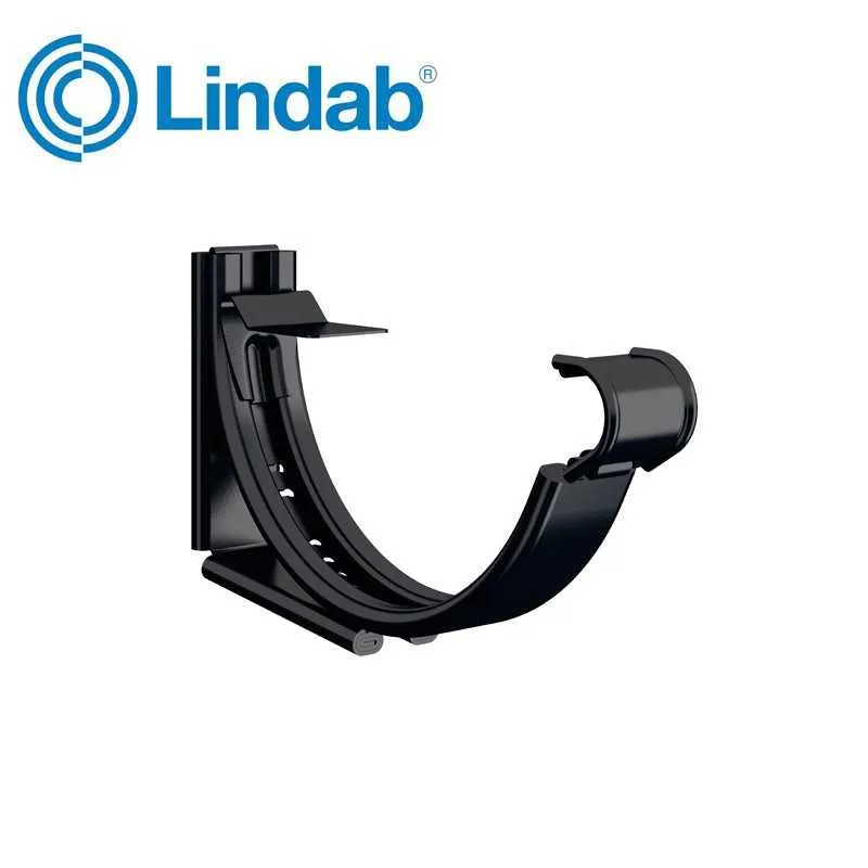 Lindab 125mm Round Steel Adjustable Snap-On Bracket - Black | Roofing ...