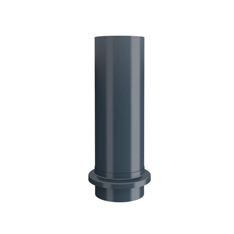 Lindab Dark Grey 100Mm Round Steel Downpipe Drain Shoe - Galvanised Steel