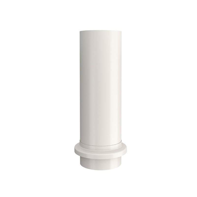 Lindab Antique White 100Mm Round Steel Downpipe Drain Shoe - White Galvanised Steel