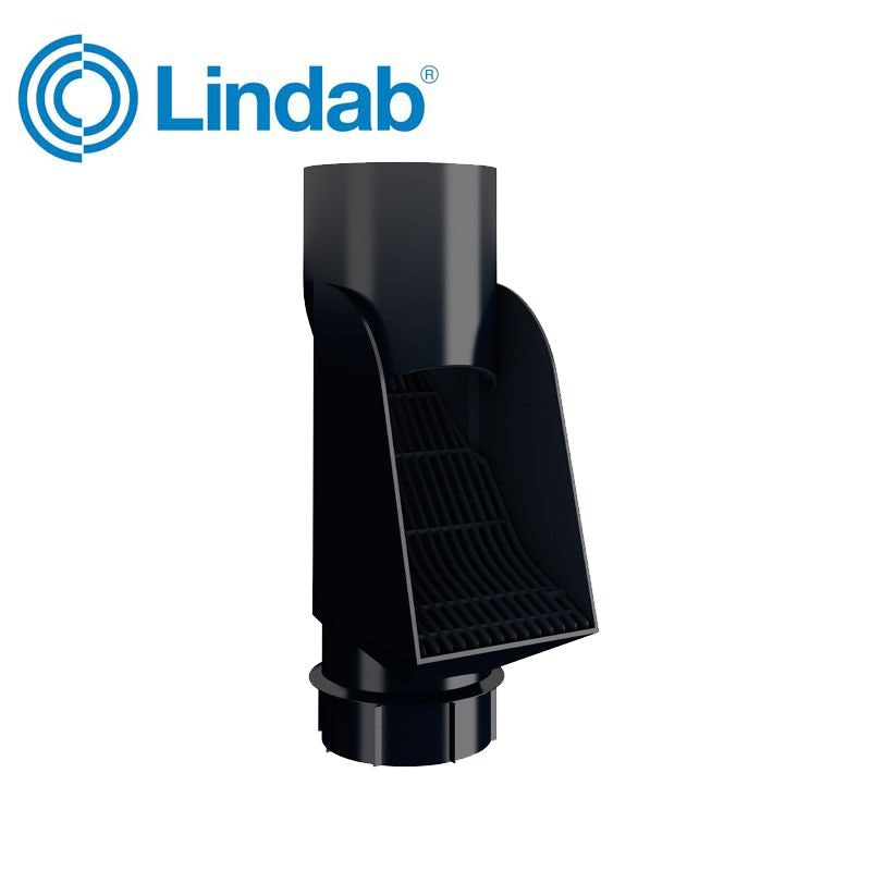 Lindab Self Cleaning Leaf Trap 100mm HD Polythene Black