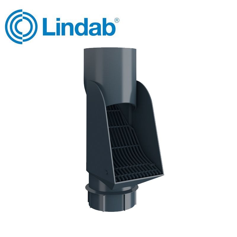 Lindab Self Cleaning Leaf Trap 100mm HD Polythene Dark Grey