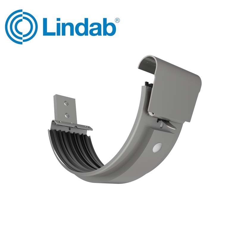 Lindab Steel Half Round Radius Gutter Bracket 125mm Antique White